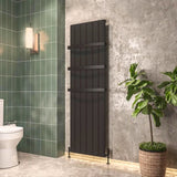 Eastbrook Panel Radiator 1800 x 565 / Electric Only Eastbrook Peretti Straight Vertical Aluminium Radiator in Matt Black