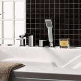 Flova 4 Tap Hole Bath Set Flova Dekka 4 Hole Bath and Shower Mixer with Shower Set in Diamond Chrome