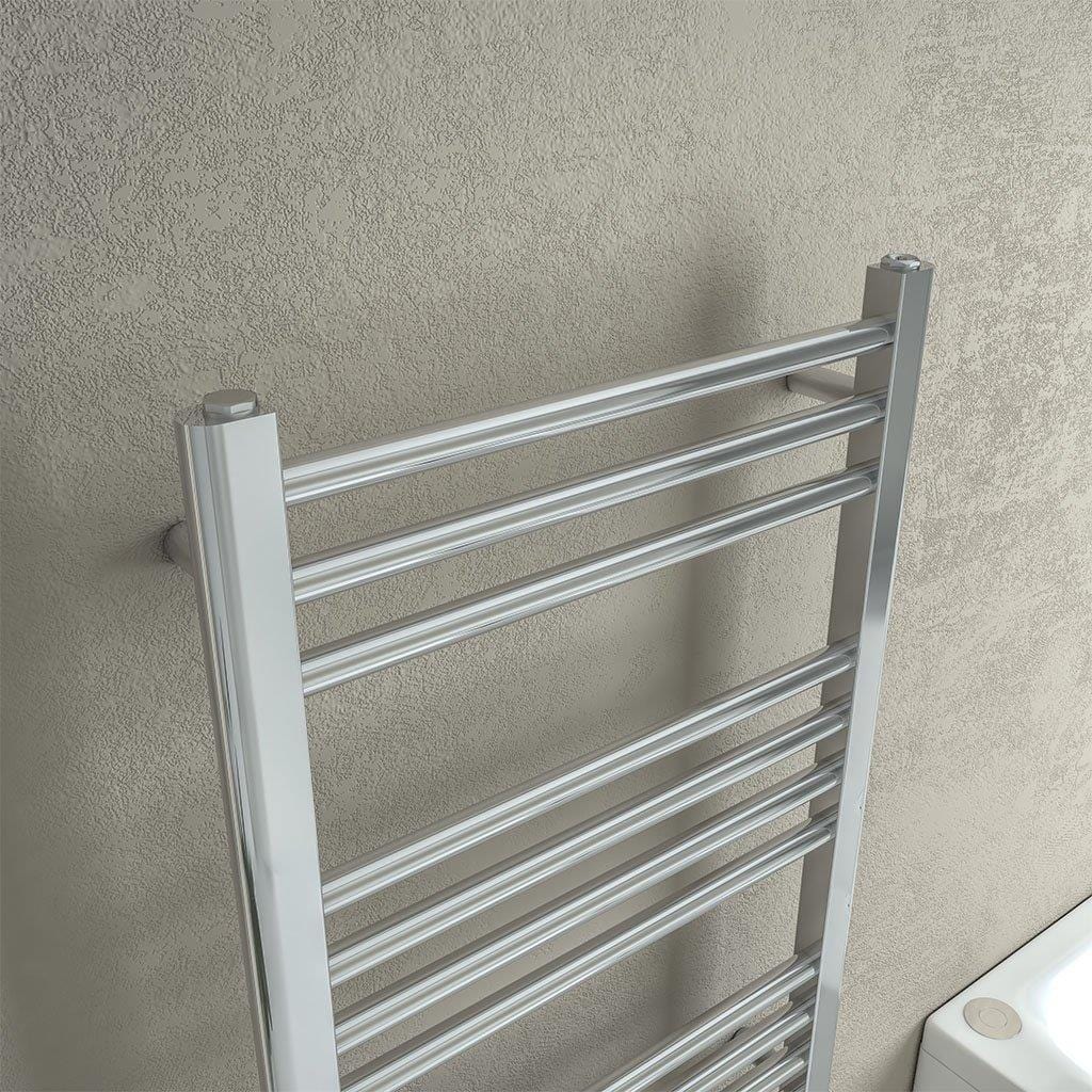 Eastbrook Ladder Rail Eastbrook Wendover Straight Vertical Heated Towel Rail in Polished Stainless Steel