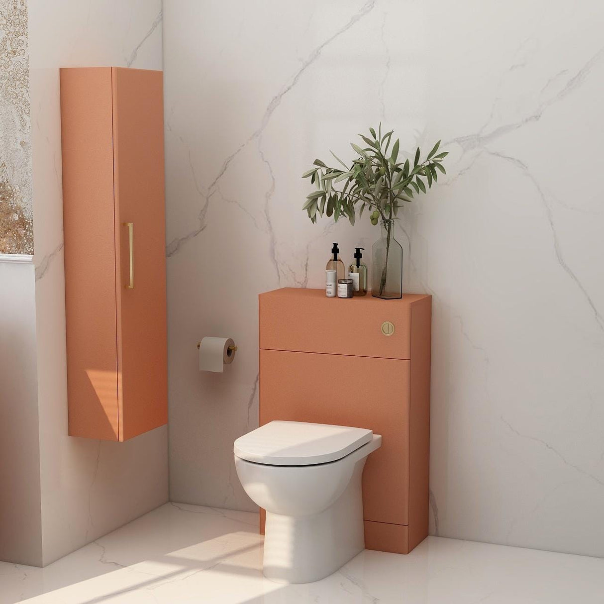 Aquarius WC Back To Wall Unit Terracotta Imex Croma WC Unit - 550mm Wide