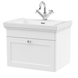 Aquarius Wall Mounted Vanity Unit White / 1 Aquarius Leighton 600mm Wall Mounted One Drawer Vanity Unit with Basin