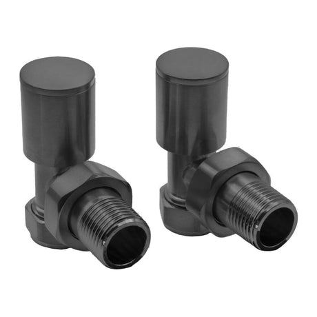 Reina Radiator Valve Gun Metal Reina Portland Angled Radiator Valves