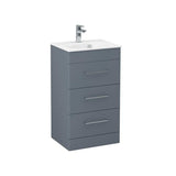 Imex Floor Standing Vanity Unit Imex Croma Floor Standing Three Door 500mm Vanity Unit with 1 Tap Hole Basin