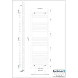 Eastbrook Ladder Rail Eastbrook Wingrave Vertical Straight Heated Towel Rail - 1600 x 500mm - Chrome