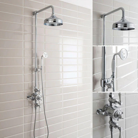 Crosswater Exposed Shower Set Chrome Crosswater Belgravia Thermostatic Shower Kit with Fixed Shower Head and Handset