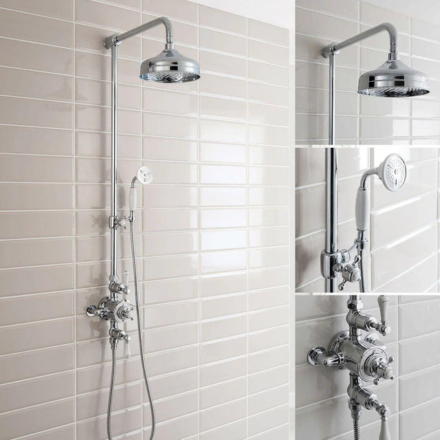Crosswater Exposed Shower Set Chrome Crosswater Belgravia Thermostatic Shower Kit with Fixed Shower Head and Handset