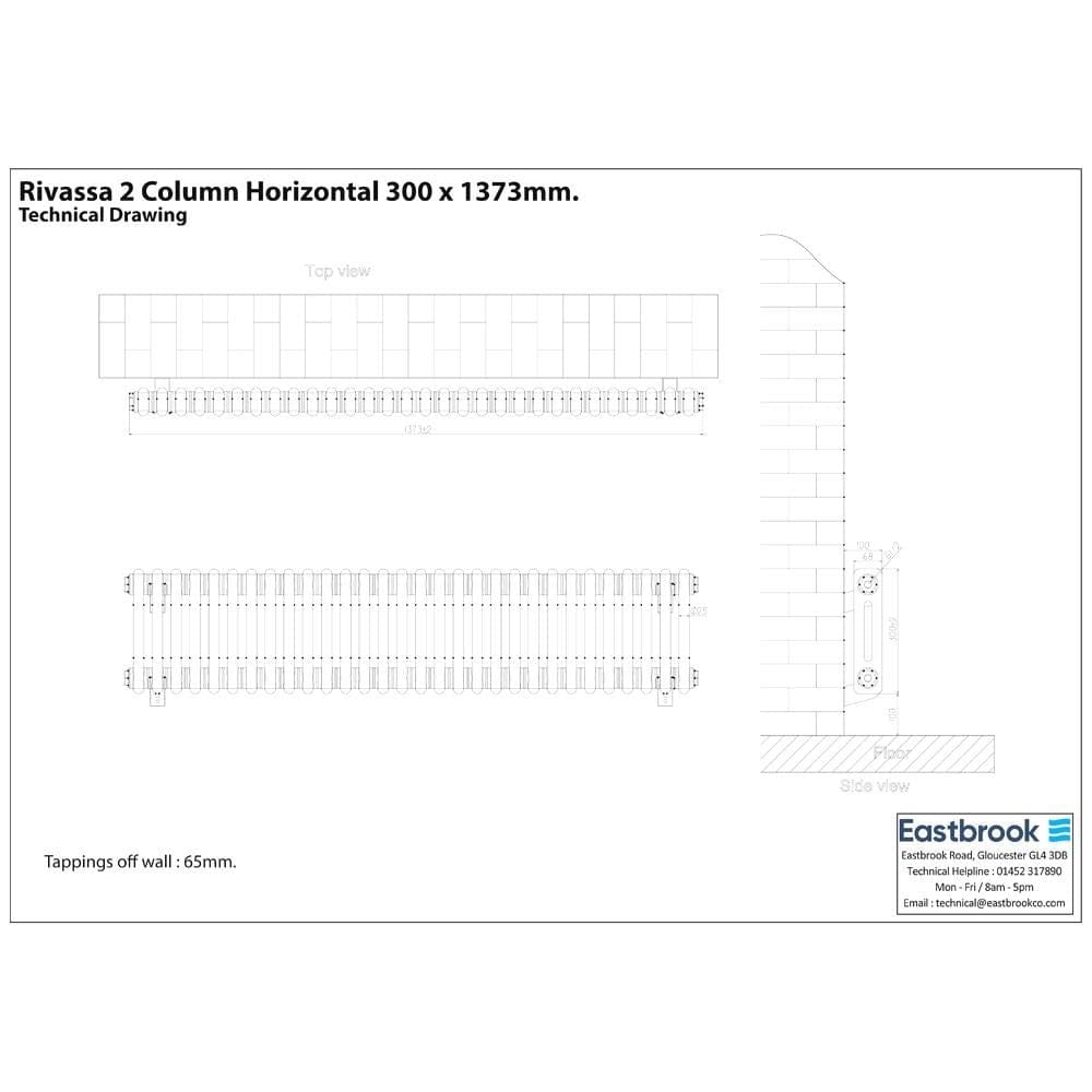 Eastbrook Rivassa Traditional 2 Column Radiator in Gloss White