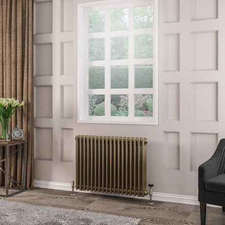 Eastbrook Column Radiator 600 x 833 / Central Heating Eastbrook Rivassa Traditional 3 Column Radiator in Bronze Effect