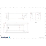 Eastbrook Portland Single Ended Bath 1675 x 700mm in Beauforte Reinforced White Acrylic