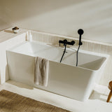 Roca Corner Bath White / Left Hand Roca Ona Asymmetric Corner Stonex® Bath