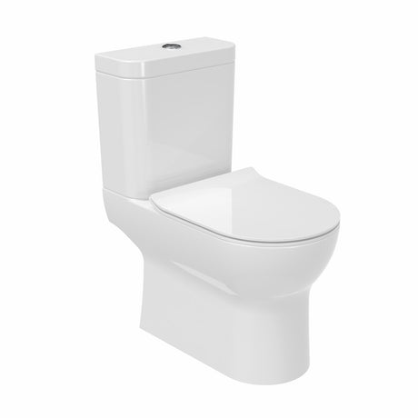 Saneux Close Coupled Toilet Saneux Air Open Back Close Coupled Rimless Toilet with Soft Close Seat