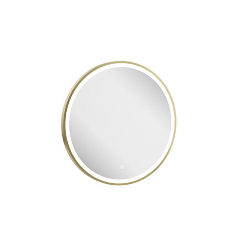 Crosswater Illuminated Mirror 600mm / Brushed Brass Crosswater Infinity Round Framed LED Illuminated Mirror