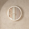 Crosswater Illuminated Mirror 500mm / Brushed Brass Crosswater Infinity Round Framed LED Illuminated Mirror