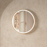 Crosswater Illuminated Mirror 500mm / Brushed Brass Crosswater Infinity Round Framed LED Illuminated Mirror