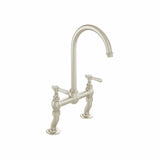 Vado Kitchen Tap Brushed Nickel Booth & Co. Axbridge Lever Bridge Kitchen Mixer Tap