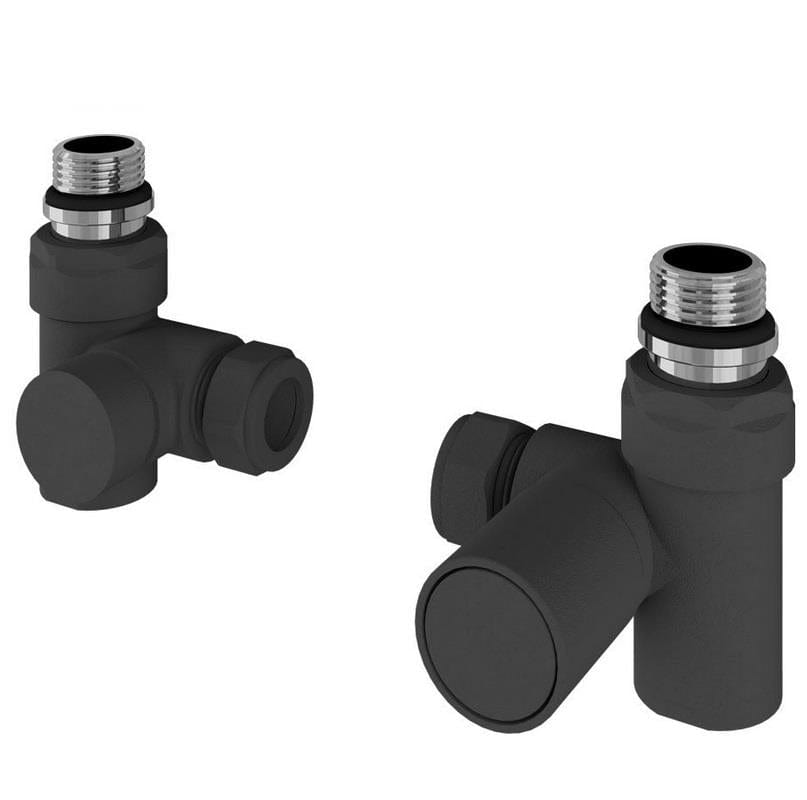 Eastbrook Radiator Valve Matt Anthracite Eastbrook Corner Manual Duel Fuel Radiator Valve (Pair)