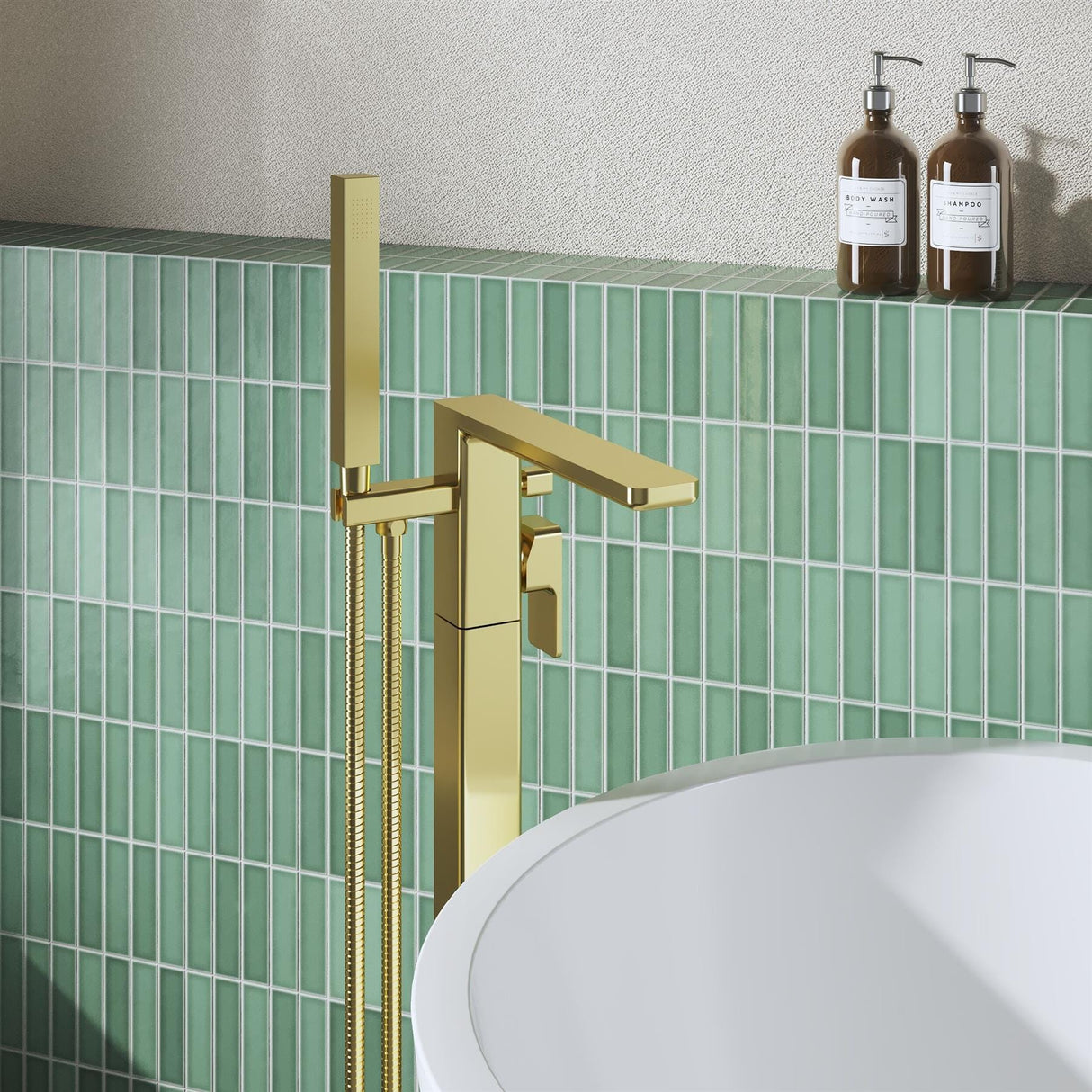 Aquarius Bathrooms Freestanding Bath Filler Aquarius Tetra Freestanding Bath Mixer Tap with Pencil Shower Handset