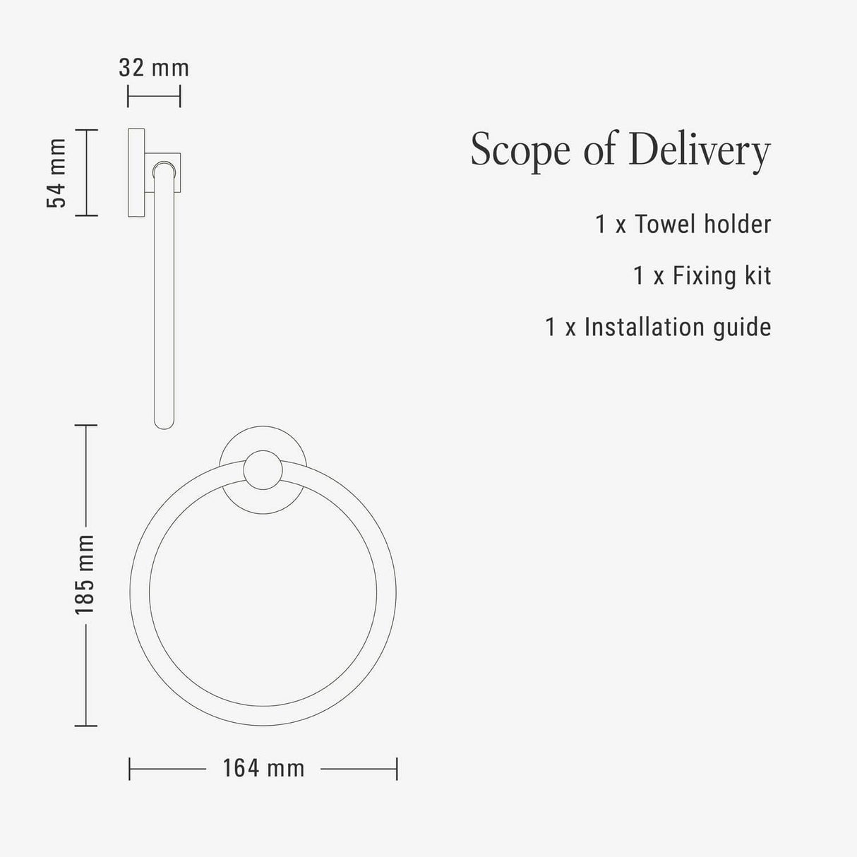 Villeroy & Boch Towel Rails and Rings Villeroy & Boch Elements - Tender Towel Ring