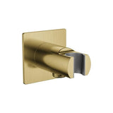 Flova Shower Brackets and Outlets Brushed Brass Flova Levo Square Wall Outlet Elbow with Handset Holder