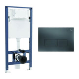 Crosswater Wall Hung WC Frame MPRO Plate in Slate Crosswater 1.12m Dual Flush WC Support Frame Set with Flush Plate