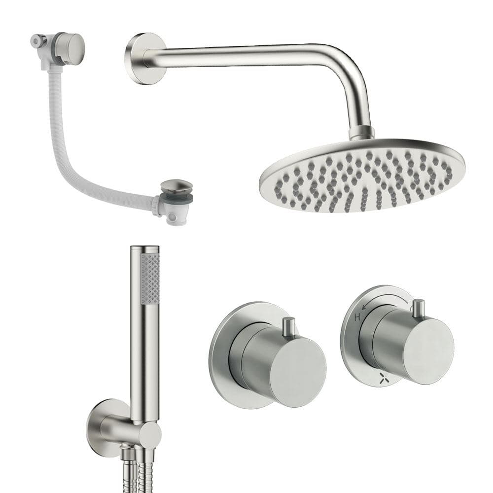 UK Bathroom Store Concealed Shower Set Crosswater Module Shower Set 6 - 3 Outlet with Overhead Shower, Handset and Overflow Bath Filler