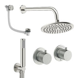 UK Bathroom Store Concealed Shower Set Crosswater Module Shower Set 6 - 3 Outlet with Overhead Shower, Handset and Overflow Bath Filler