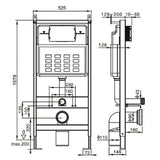 Imex Wall Hung WC Frame Imex Adjustable 1070-1270mm Wall Mounted Frame and Cistern with Stainless Steel Flush Plate
