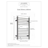 JIS Ladder Rail JIS Sussex Ouse Vertical Stainless Steel Heated Towel Rail