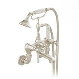 Vado Bath Shower Mixer Brushed Nickel Booth & Co. Axbridge Lever Wall Mounted Bath Shower Mixer with Traditional Shower Handset