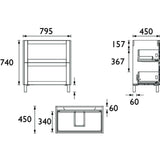 Heritage Floor Standing Vanity Unit Heritage Lynton 800mm Floor Standing 2 Drawer Vanity Unit and Basin Bundle