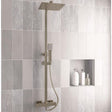 Aquarius Exposed Shower Set Brushed Brass Aquarius Modern Square Thermostatic Shower