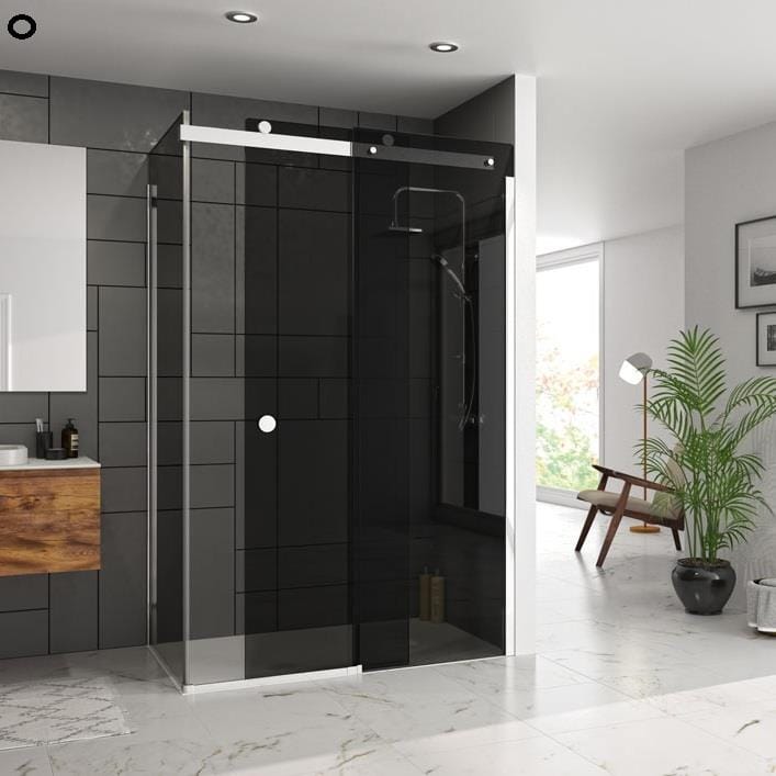 Merlyn Slding Shower Door Merlyn Series 10 Sliding Shower Shower Door in Chrome with Smoked Glass
