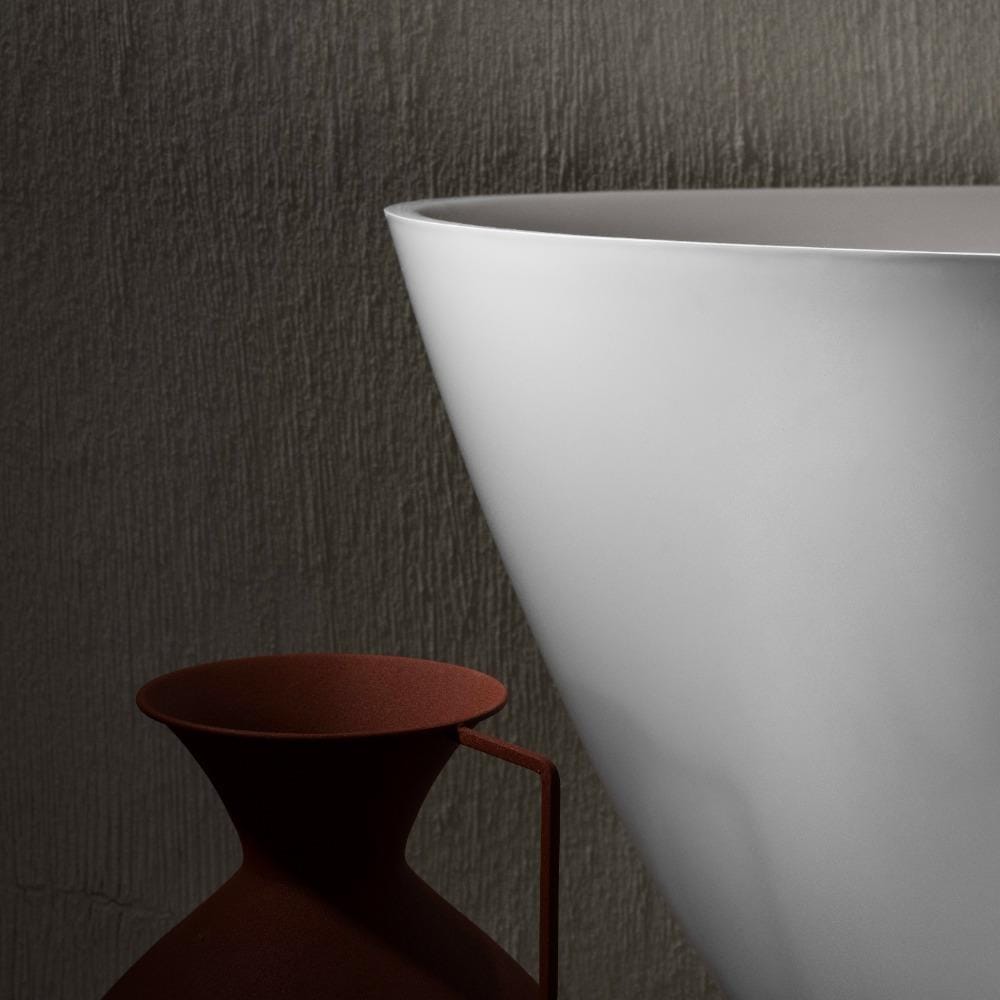 Roca Modern Freestanding Bath Roca Ariane Oval Freestanding Stonex® Oval Bath with Click-Clack Waste