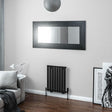Eastbrook Panel Radiator 600 x 471mm Eastbrook Tunstall Straight Horizontal Designer Radiator in Matt Black