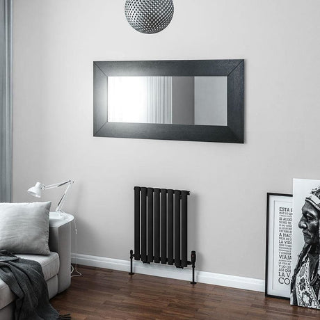 Eastbrook Panel Radiator 600 x 471mm Eastbrook Tunstall Straight Horizontal Designer Radiator in Matt Black