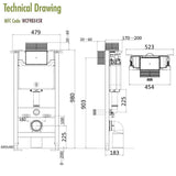 Crosswater Wall Hung WC Frame Crosswater 0.98m Dual Flush WC Support Frame Set with Flush Plate