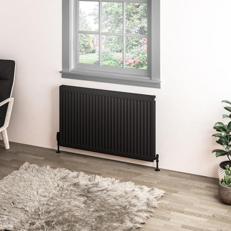 Aquarius Type 11 600 x 1000mm Aquarius Type 11 Compact Panel Radiator In Matt Black