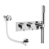 Crosswater Concealed Shower Set Chrome Crosswater Design 2 Handle 2 Outlet Shower Set 5 with Integrated Handset and Overflow Bath Filler