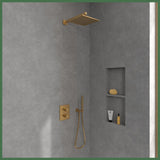 Villeroy & Boch Concealed Shower Set Brushed Brass / Square Villeroy & Boch Concealed Complete Shower Set with Shower Head and Handset