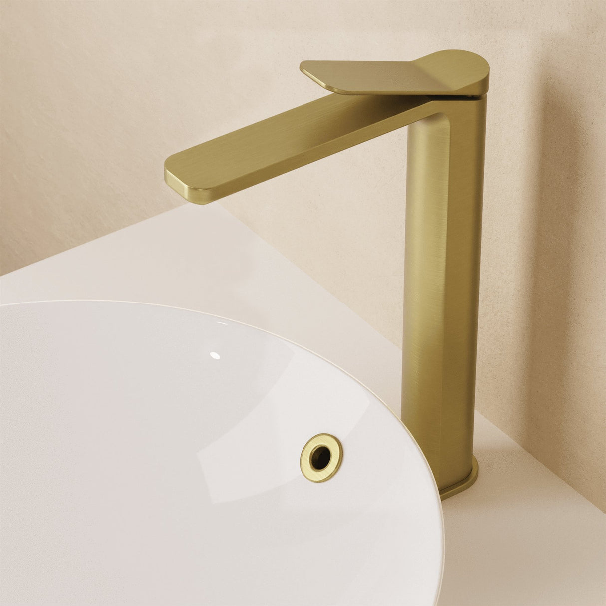 Crosswater Mono Basin Tap Brushed Brass Crosswater Glide II Tall Mono Basin Mixer Tap