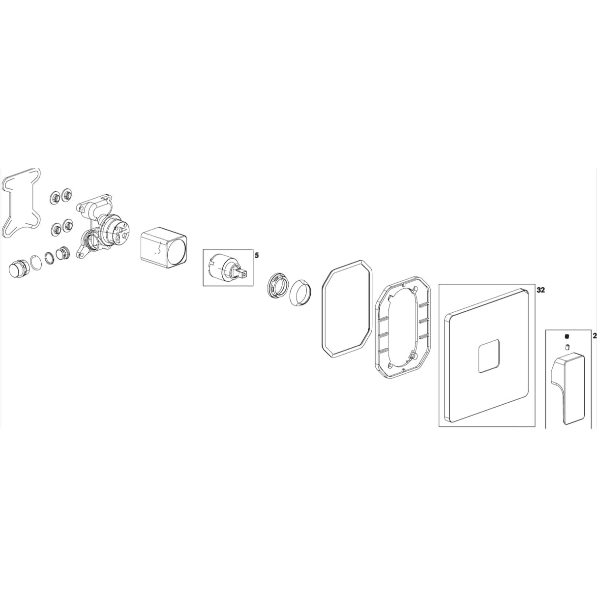 Villeroy & Boch Concealed Shower Valve Villeroy & Boch Subway 3.0 1 Outlet Single Lever Trim Set Mixer