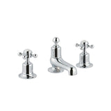 JTP 3 Tap Hole Basin Set Chrome JTP Grosvenor Cross Deck Mounted 3 Hole Basin Mixer Tap