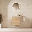 Crosswater Wall Mounted Vanity Unit 500mm / Windsor Oak Crosswater Glide II Wall Mounted Two Drawer Vanity Unit with Basin