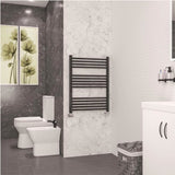 Eastbrook Ladder Rail 800 x 600mm / Dual Fuel Eastbrook Wendover Straight Heated Towel Rail in Black Gold