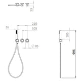 UK Bathroom Store Concealed Shower Set Crosswater Module Plus Shower Set 1 - 2 Outlet with Revive Fixed Shower Head and Pencil Handset