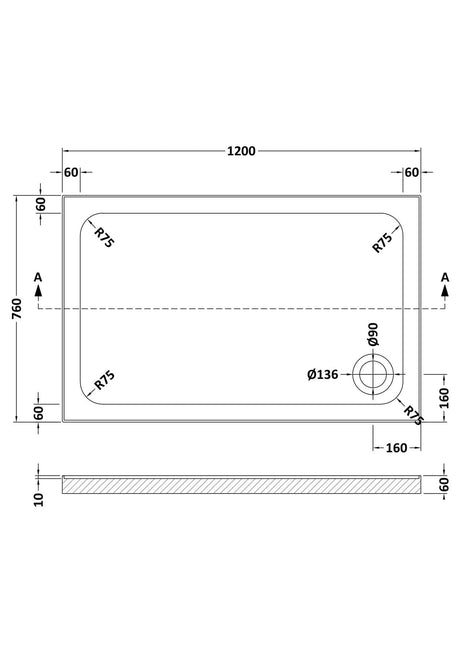 Aquarius Bathrooms Rectangle Shower Tray 1200x760mm Aquarius Urbano Rectangular Stone Resin Shower Tray with 4 Upstands