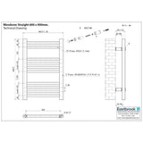Eastbrook Ladder Rail Eastbrook Wendover Straight Heated Towel Rail in Chrome