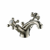 JTP Mono Basin Tap Nickel JTP Grosvenor Cross Mono Basin Mixer Tap with Pop Up Waste