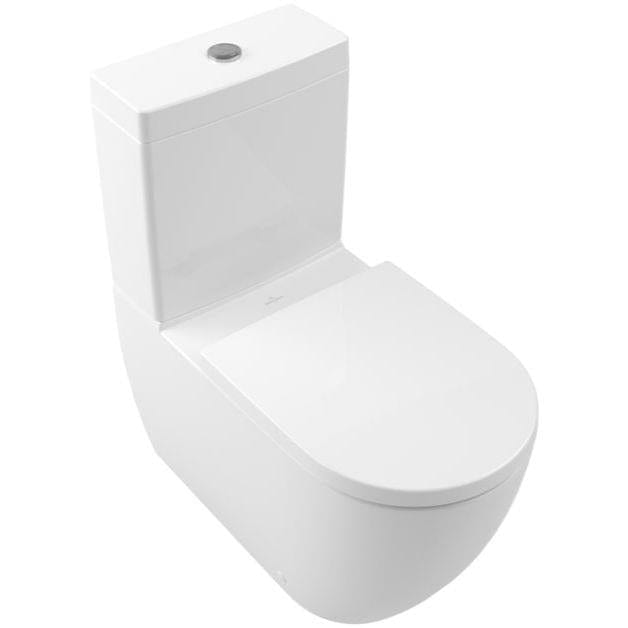 Villeroy and Boch Close Coupled Toilet Villeroy & Boch Subway 3.0 Close Coupled Toilet with Twist Flush and Soft Close Seat in White Alpin