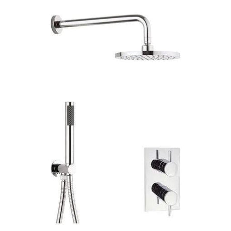 Crosswater Concealed Shower Set Crosswater Kai 2 Outlet 2 Handle Thermostatic Shower Valve with Kit in Chrome